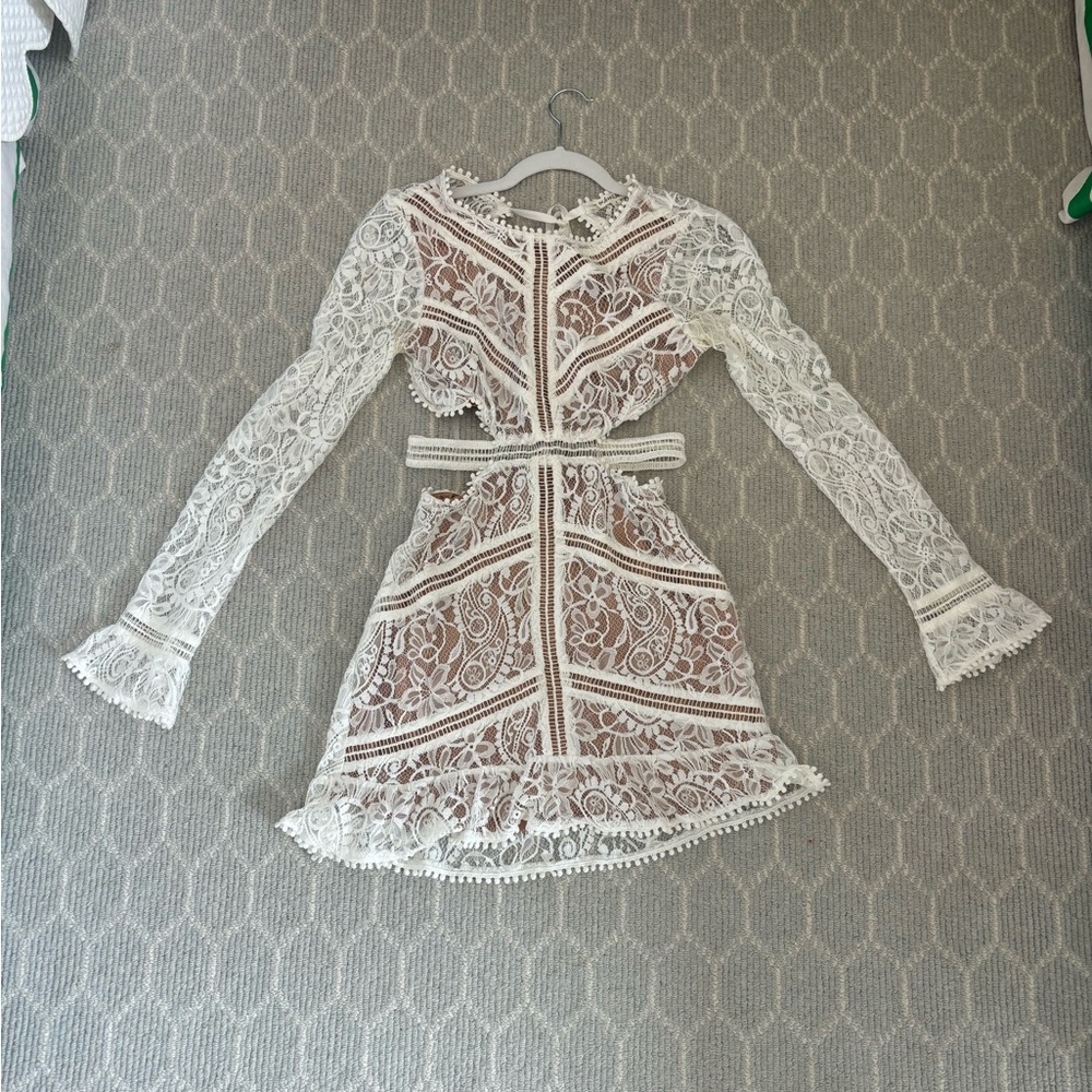 For Love & Lemons white Emerie cut out dress